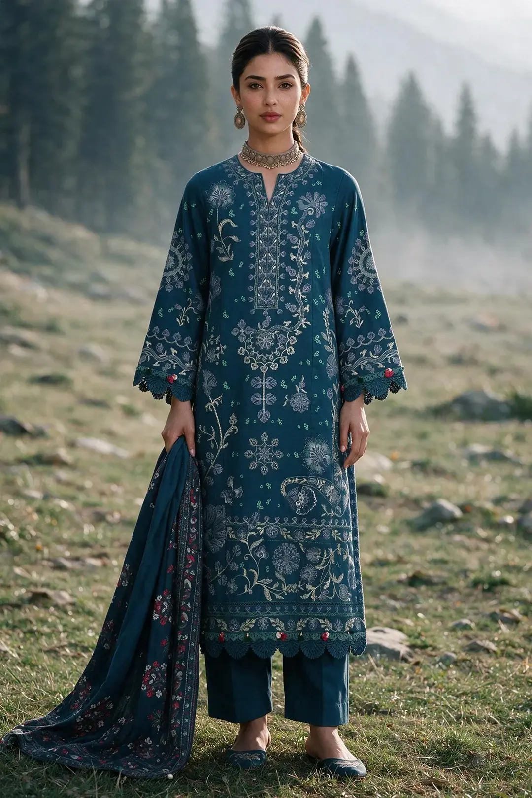 ZELLBURY 3 PIECE EMBROIDERED SUIT — view 5