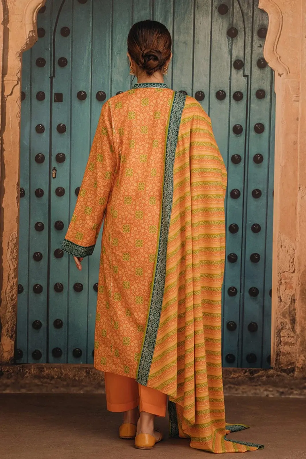 Kayseria 3 Piece Printed Lawn Suit in Yellow — view 3