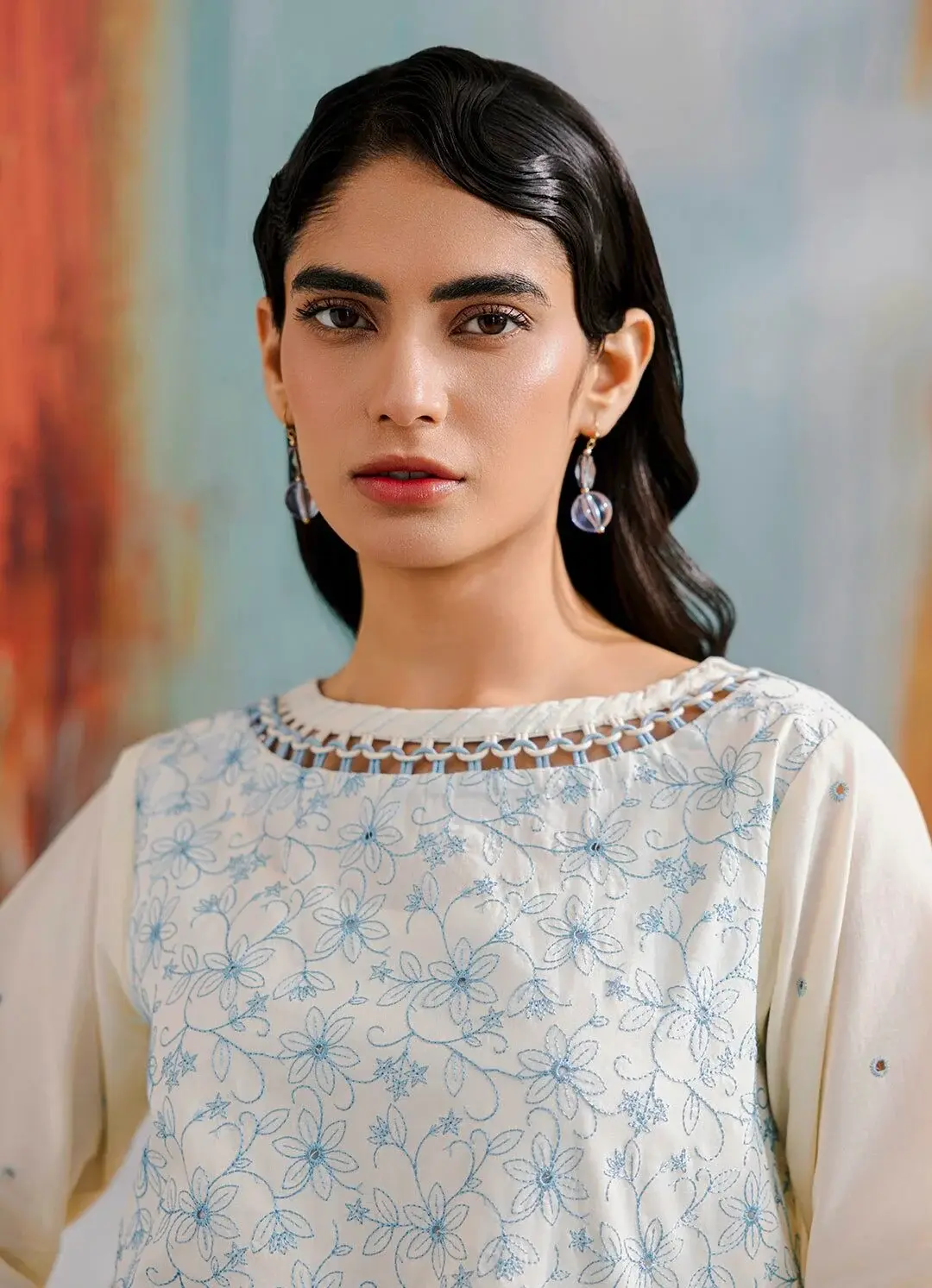 Zellbury 3 Piece Embroidered Lawn Suit in Off White