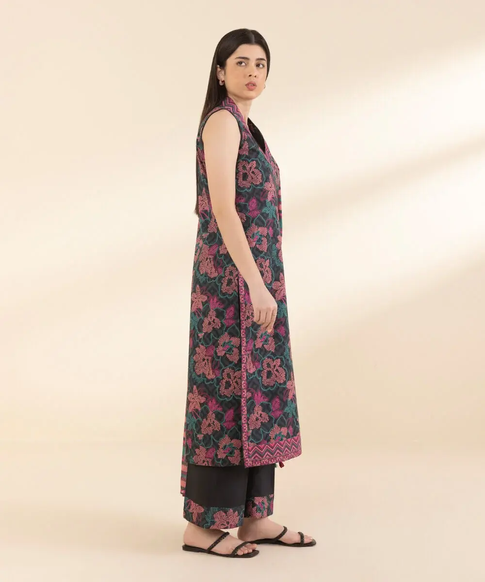 Sapphire 3 Piece Printed Lawn Suit in Grey
